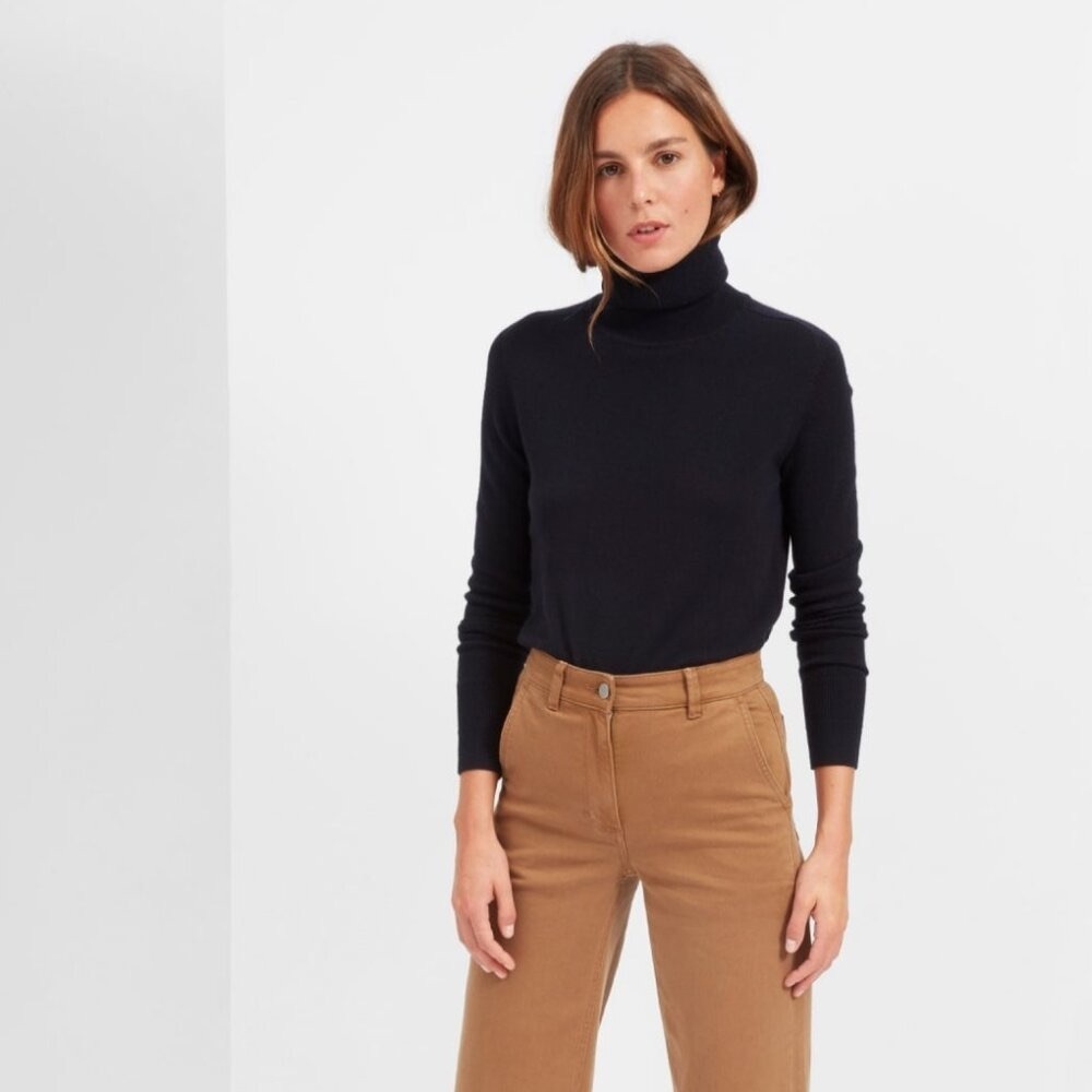 NWT Everlane The Cashmere Turtleneck | Dark Navy | XS